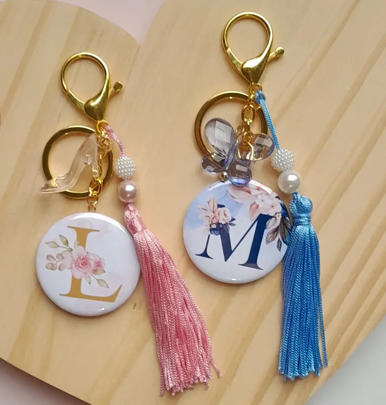 Chaveiro Botton Luxo Personalizado c/ Inicial do Nome