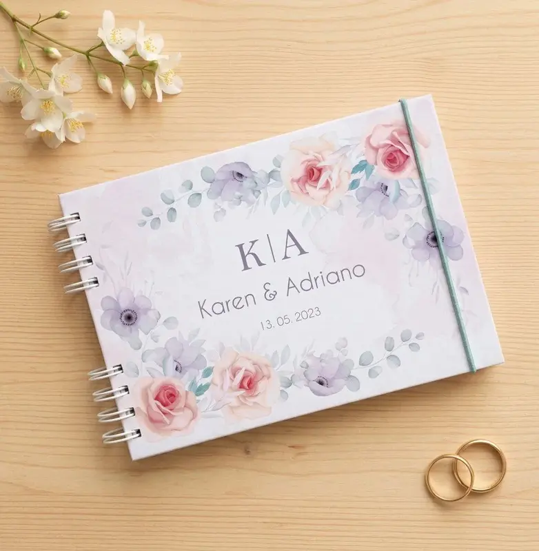 Caderno de Mensagens p/ Noivos ou Bodas - Escolha a Capa