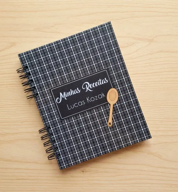 Caderno de Receitas Masculino + Divisórias Personalizado