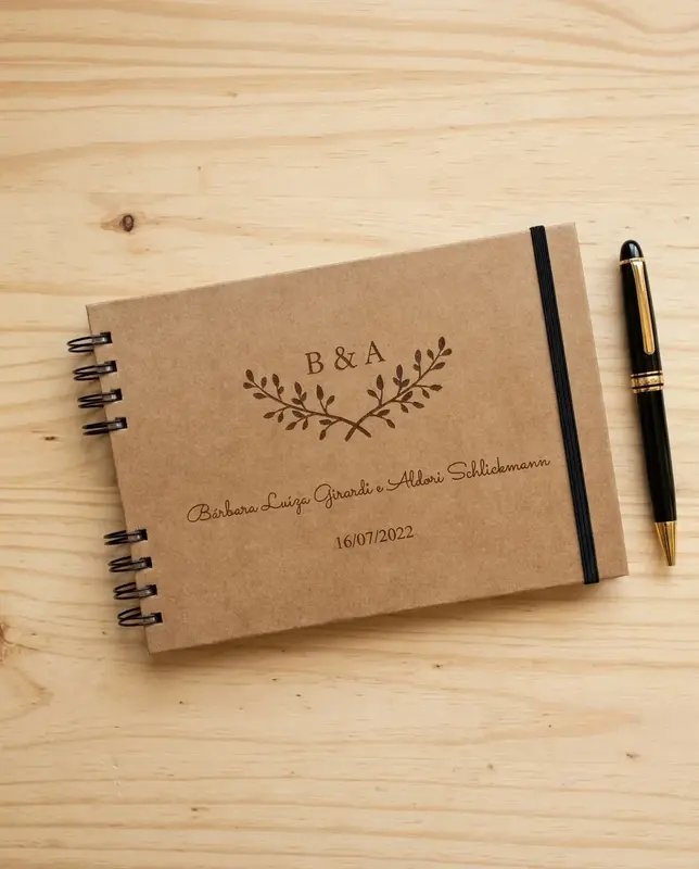 Caderno de Mensagens p/ Noivos ou Bodas - Kraft